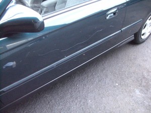 Fixing this scratch costs an average of $650 at a body shop.